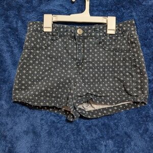 SO Women's Blue Patterned Jean Shorts